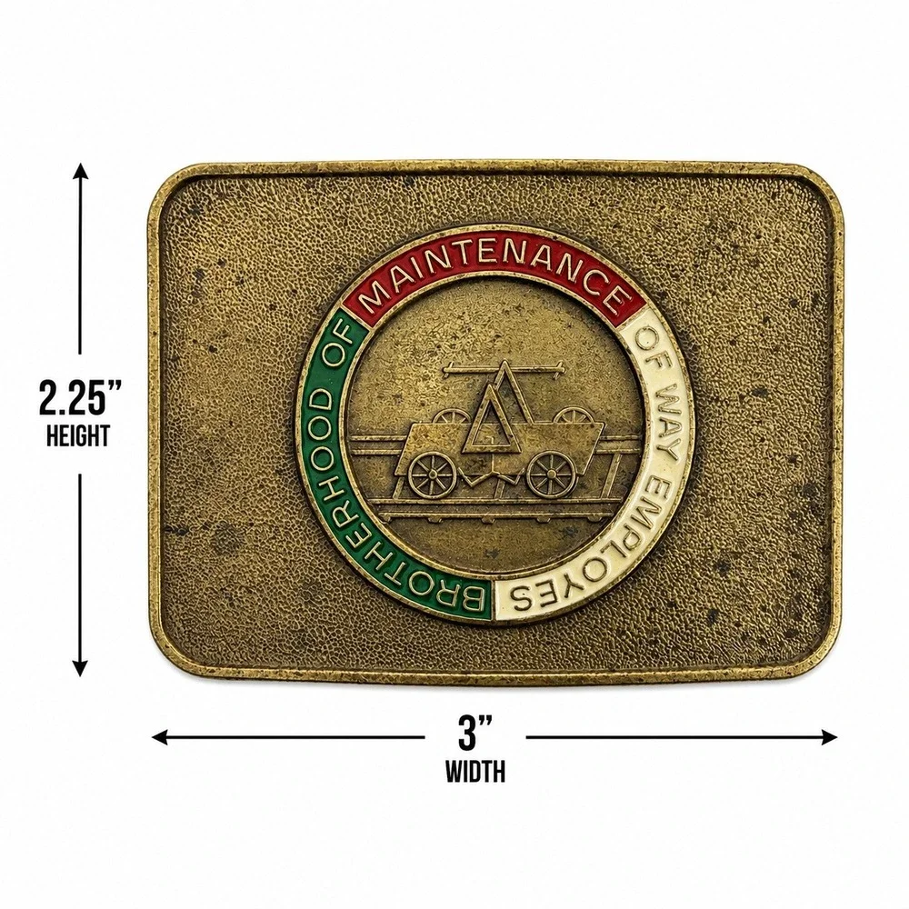 Vintage Brotherhood Maintenance‎ Way Employes BMWE Brass Belt Buckle Union Made